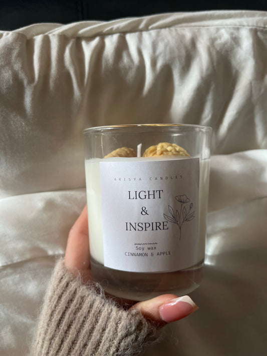 Apple&Cinnamon Light&Inspire Message Candle